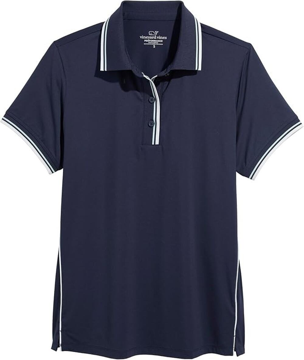 vineyard vines Women's Performance Polo Navy Blue XL Short Sleeve
